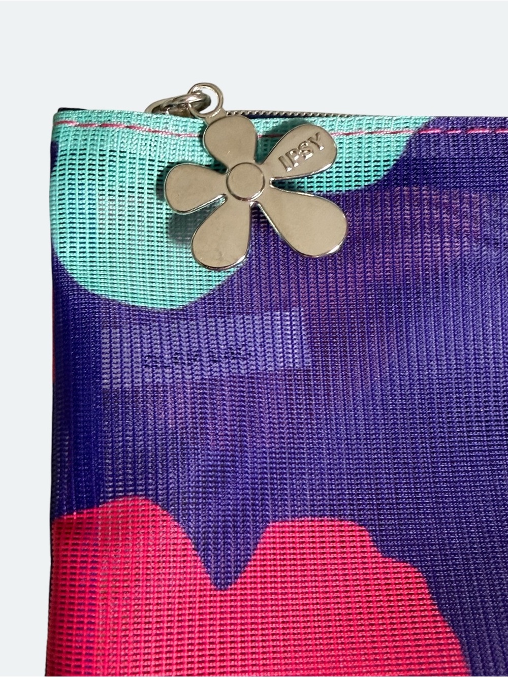 Floral Mesh Cosmetic Pouch - Purple & Pink NEW - Picture 2 of 5